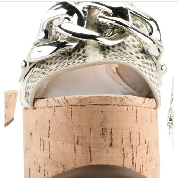 NWT Marc Fisher Ltd  Leather Veneda platform slide sandals in Roccia Lea… - Picture 4 of 16